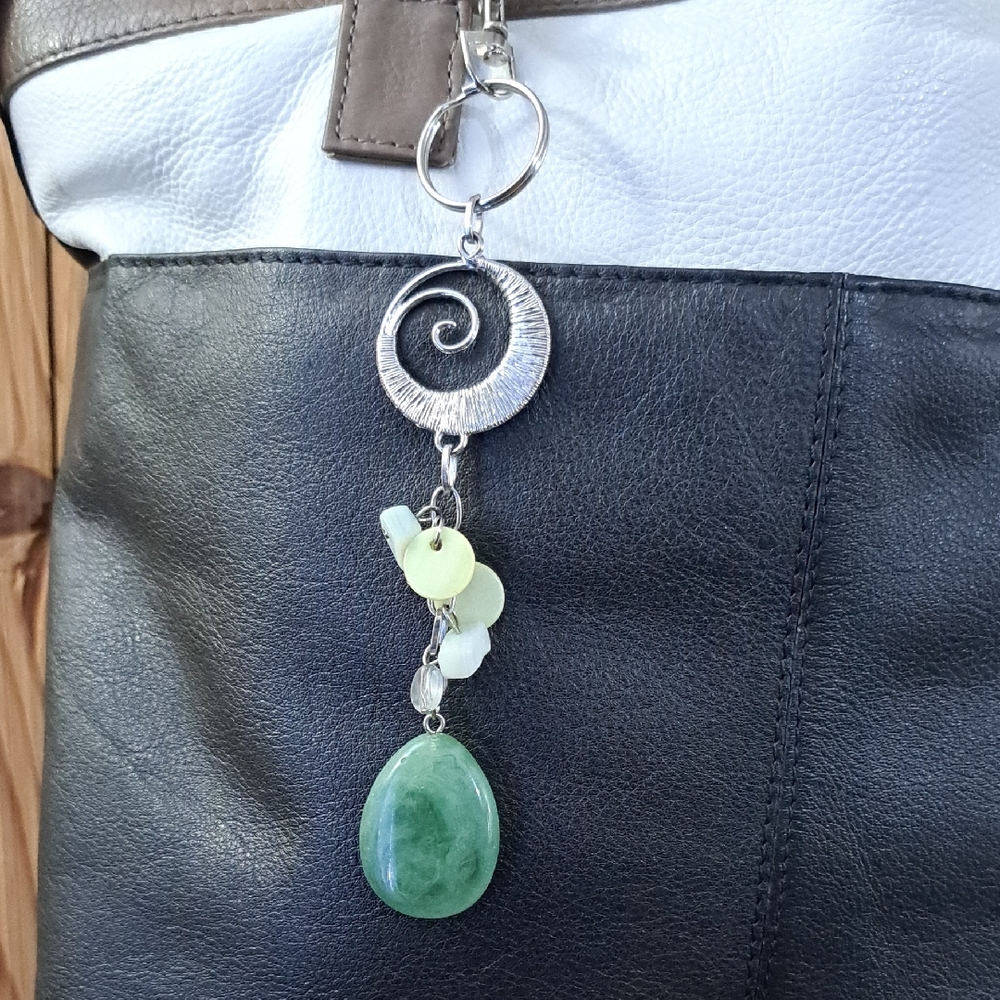 Hand Crafted Bag Purse Tote Jewelry Key Ring Decorative Vintage Jewelry Upcycle